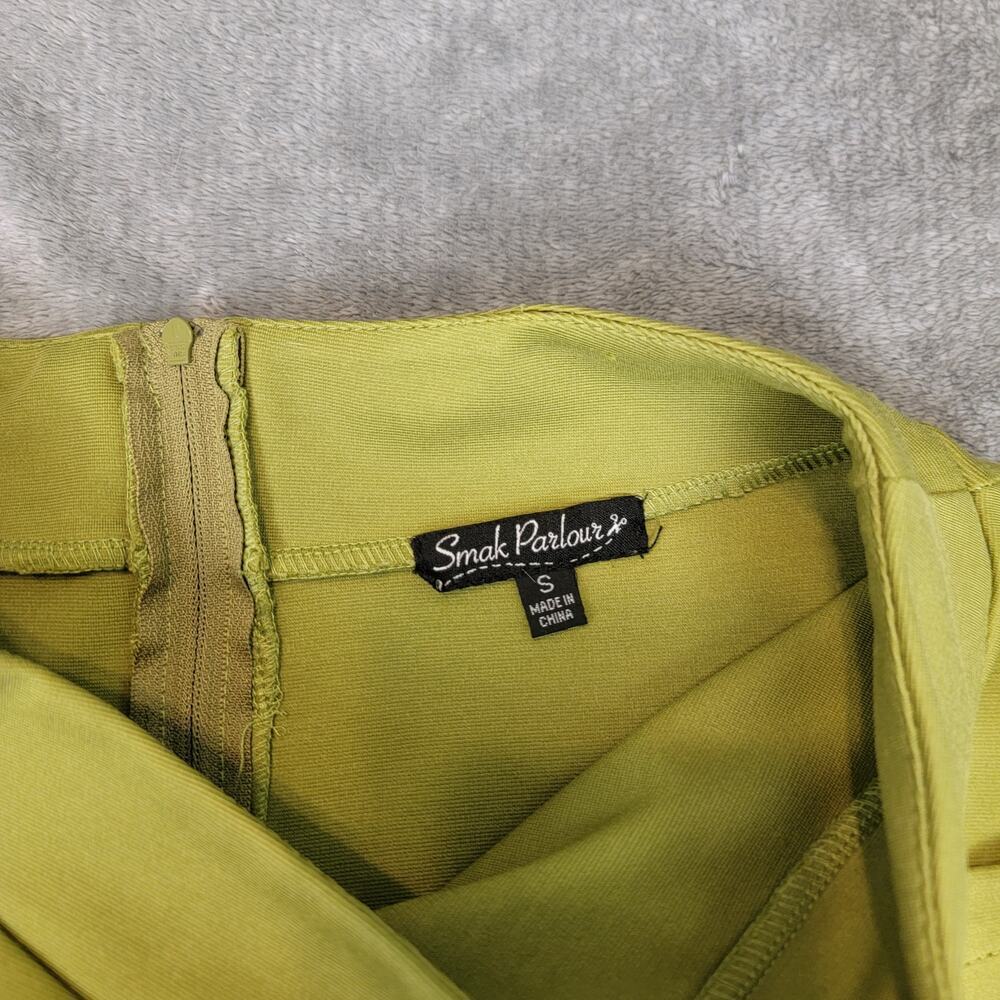 Smak Parlour Mini Skirt Womens Small Green A-Line Pocket y2k Retro Knit - Picture 5 of 8